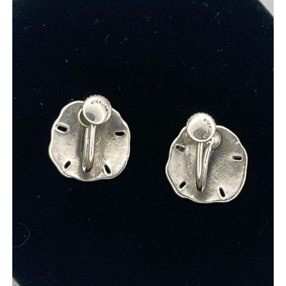Sterling Silver Sand Dollar .5" Screw Back Earrings - Picture 4 of 8